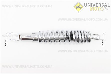 Амортизатор задній GY6 / Honda - 320мм * d55мм (втулка 10мм / вилка 8 мм) регульований, Хром. NAIDITE (Запчастини до японського скутера / UM3141-V13)