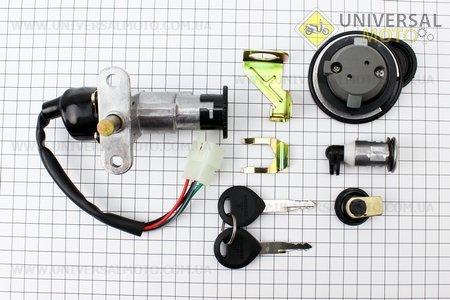 Замки комплект (запалювання, сидіння, кришка баку кругла). EURORUN (Запчастини на Viper Race / UM3141-V71)