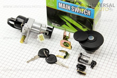 Замки комплект (запалювання, сидіння, кришка баку кругла). EURORUN (Запчастини на Viper Race / UM3141-V71)