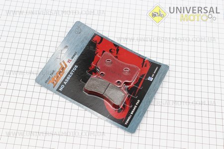 Гальмівні колодки (дискові) "півмісяць" Viper - RACE / FKEEWAY- Focus 50 / KYMCO Heroism-125 / Matrix-125 / CPI- Argon 50, комплект 2шт, червоні. YONGLI (Запчастини на Viper Race / UM3142-V35)