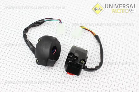 Блок кнопок на кермі лівий + правий комплект без важелів. Китай (Запчастини на скутер Viper Wind / UM3150-V11)