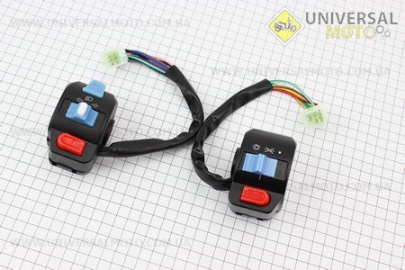 Блок кнопок на кермі лівий + правий комплект без важелів. Китай (Запчастини на скутер Viper Wind / UM3150-V11)