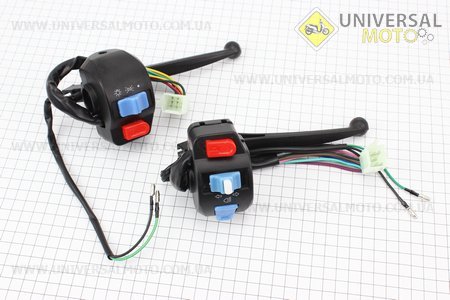 Блок кнопок на кермі лівий + правий комплект з важелями. Китай (Запчастини на скутер Viper Wind / UM3151-V08)