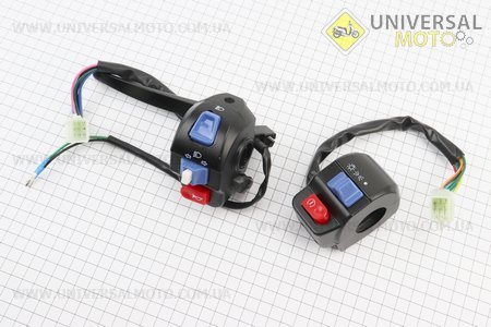 Блок кнопок на кермі лівий з важелем + правий комплект. Китай (Запчастини на скутер Viper Wind / UM3151-V17)