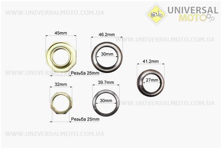 Підшипники керма комплект, тип 1 (див. габарити). ZHENGHE (Запчастини на скутер Viper Wind / UM3151-V62)