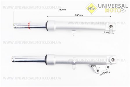 Амортизатор передній комплект 2шт (дискові гальма) 390мм. Mototech (Запчастини на скутер Viper Wind / UM3152-V95)