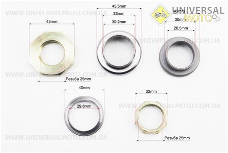 Підшипник рульової в зборі (комплект). TMMP (Запчастини на скутер Viper Grand Prix / UM3162-V41)