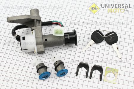 Замки комплект (запалювання, сидіння, багажник). Китай (Запчастини на скутер Viper Storm / UM3170-V28)