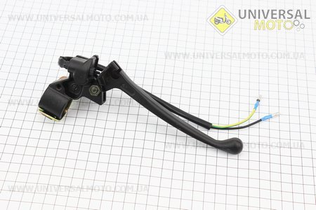 Важіль керма лівий (барабанні гальма) з кріпленням в зборі, чорний. Китай (Запчастини на скутер Viper Storm / UM3170-V99)