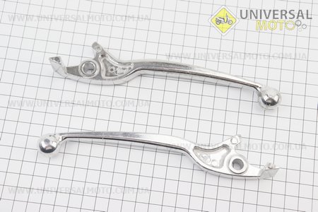 Важелі керма лівий, правий комплект 2шт (дискові гальма) "хром". Китай (Запчастини на скутер Viper Storm / UM3171-V00)