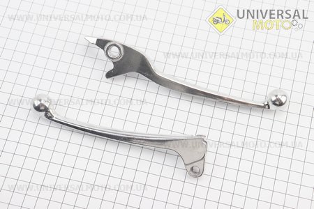 Важелі керма лівий, правий комплект 2шт (під дискові \ барабанні гальма) "хром". Китай (Запчастини на скутер Viper Storm / UM3171-V02)