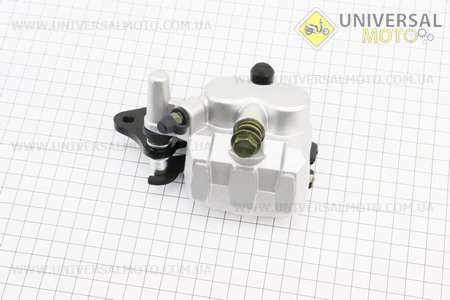 Тормозной суппорт задней системы (двухпоршневой) + колодки ТИП №3, серебристый. Китай (Скутер Viper Storm / UM3172-V42)