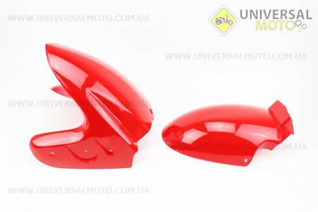 Пластик - крило переднє комплект 2шт (дві частини) Storm New, ЧЕРВОНИЙ. Китай (Запчастини на скутер Viper Storm / UM3172-V70)