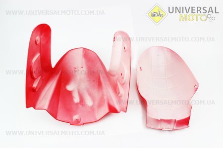Пластик - крило переднє комплект 2шт (дві частини) Storm New, ЧЕРВОНИЙ. Китай (Запчастини на скутер Viper Storm / UM3172-V70)