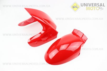 Пластик - крило переднє комплект 2шт (дві частини) Storm New, ЧЕРВОНИЙ. Китай (Запчастини на скутер Viper Storm / UM3172-V70)