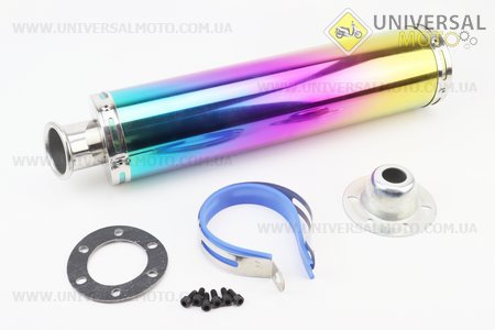 Глушник прямоточний без коліна 420 * 100мм TUNING, ПЛАЗМА. Китай (Запчастини до 4Т скутера / UM3173-V12)