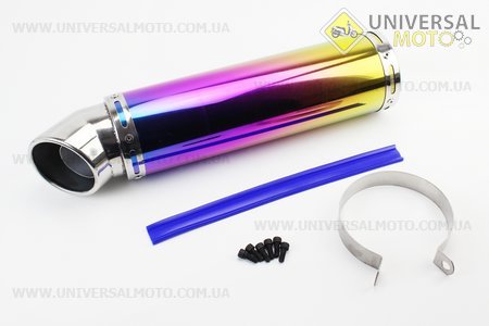 Глушник прямоточний без коліна 340 * 100мм TUNING, ПЛАЗМА. Китай (Запчастини до 4Т скутера / UM3173-V13)