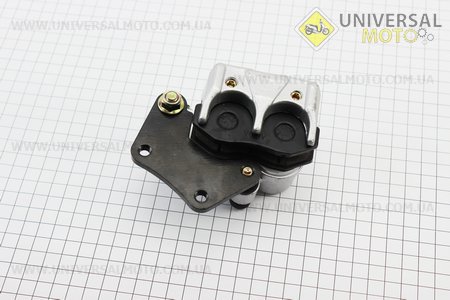 Гальмівний супорт задній системи (двопоршневий) + колодки ТИП №4, чорний. Китай (Запчастини на скутер Viper Storm / UM3173-V96)
