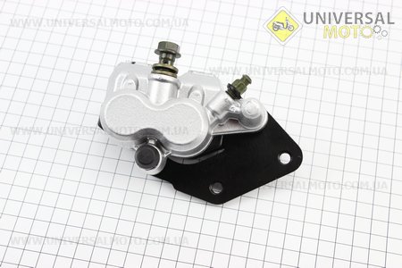 Гальмівний супорт задній системи (двопоршневий) + колодки ТИП №3.1, сріблястий. Китай (Запчастини на скутер Viper Storm / UM3175-V30)