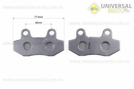 Гальмівні колодки (дискові) без вуха, Viper - RACE / STORM / CG / СВ / HONDA-LS125; NSR 50; MBX 50 / LIFAN / KYMCO-Pulsar / LONCIN, комплект 2шт. FDF (Запчастини до 4Т скутера / UM3175-V45)