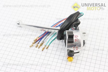 Блок кнопок на кермі лівий з важелем (під дзеркалу М8) DELTA. Китай (Запчастини для мопеда Дельта / UM3180-V06)