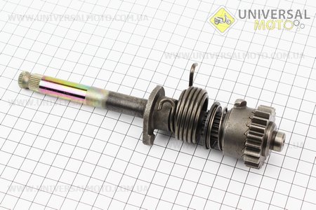 Вал заводний лапки в зборі (шестерня, пружина) 205мм. Китай (Запчастини для мопеда Дельта / UM3180-V11)