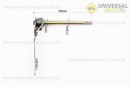 Вал перемикання передач комплект (з пружиною, коромислом) 160мм. Китай (Запчастини для мопеда Дельта / UM3180-V13)