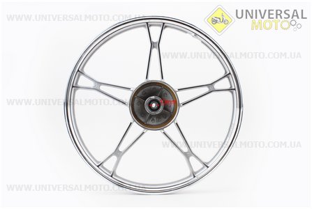 Диск передній литий 1,2-17 "DELTA, сріблястий (вісь 10мм). Китай (Запчастини для мопеда Дельта / UM3180-V39)