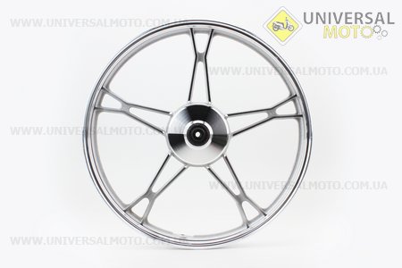 Диск передній литий 1,2-17 "DELTA, сріблястий (вісь 10мм). Китай (Запчастини для мопеда Дельта / UM3180-V39)