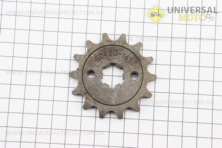 Зірка передня JH - 420H-14T STD. Китай (Запчастини для мопеда Дельта / UM3180-V66)