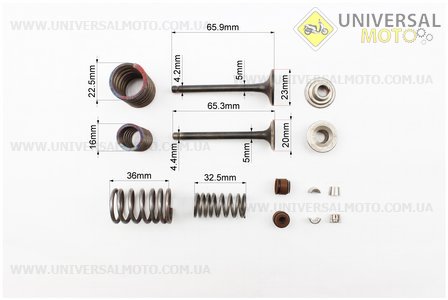 Клапан впускний, випускний ПОВНИЙ комплект 70-110-125см.куб.. Китай (Запчастини для мопеда Дельта / UM3180-V83)