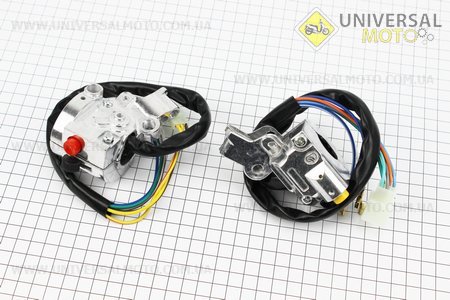 Блок кнопок на руле левый, правый комплект без рычагов комплект (под зеркала М8) Delta . GXmotor (Мопед Viper Delta / UM3181-V31)