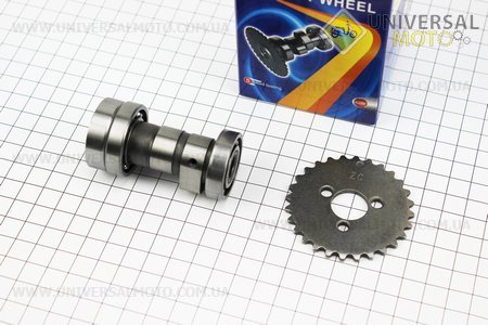 Розподільний вал в зборі 70-110см.куб. + зірка. TATA (Запчастини для мопеда Дельта / UM3182-V17)