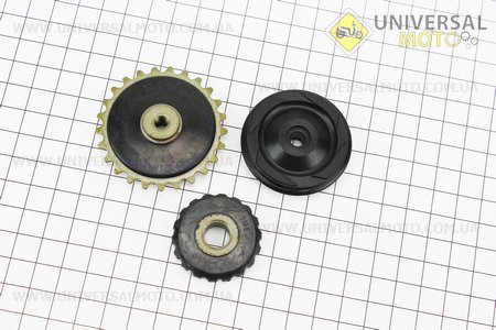 Ролики ланцюга ГРМ комплект 3 шт. TMMP (Запчастини для мопеда Дельта / UM3182-V29)