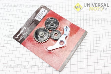 Ролики ланцюга ГРМ + коромисло комплект 4 шт. Viper (Запчастини для мопеда Дельта / UM3182-V31)