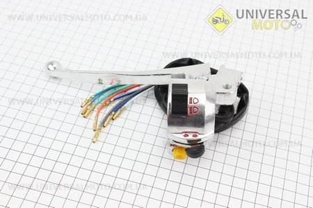 Блок кнопок на кермі лівий з важелем (під дзеркалу М8) DELTA. TATA (Запчастини для мопеда Дельта / UM3183-V35)