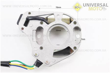 Статор магнето (генератора) (2 котушки "5 проводів"). TMMP (Запчастини для мопеда Дельта / UM3184-V12)