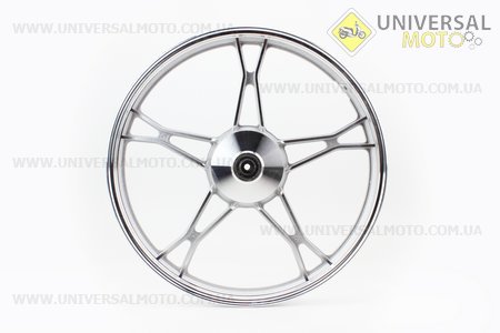 Диск передній литий 1,4-17 "DELTA, сріблястий (вісь 10мм). Китай (Запчастини для мопеда Дельта / UM3184-V67)