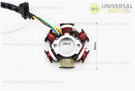 Статор магнето (генератора) (6 котушок "5 проводів"). TMMP (Запчастини для мопеда Дельта / UM3186-V05)