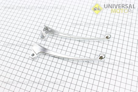 Важелі керма лівий, правий комплект 2шт (під зчеплі. \ барабанні гальма) "хром". Китай (Запчастини для мопеда Дельта / UM3187-V49)