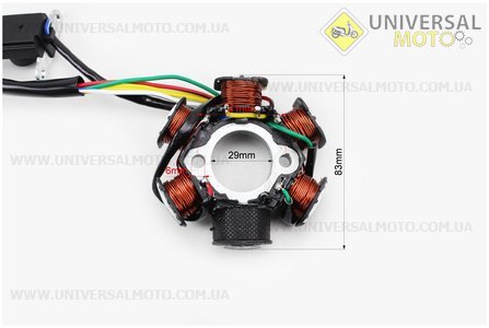 Статор магнето (на 6 катушки). B-cycle (Мопед Viper Delta / UM3188-V29)