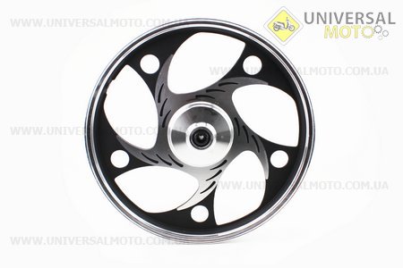 Диск передній литий 1,4-17 "ALPHA" хвиля "тіп.2, чорний (вісь 10мм). Китай (Запчастини для мопеда Дельта / UM3188-V51)