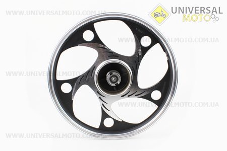 Диск передній литий 1,4-17 "ALPHA" хвиля "тіп.2, чорний (вісь 10мм). Китай (Запчастини для мопеда Дельта / UM3188-V51)