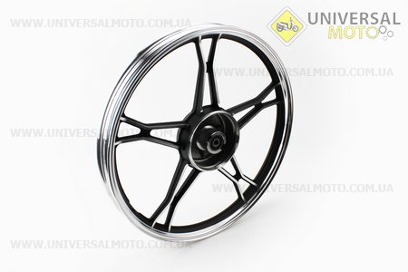 Диск передній литий 1,4-17 "DELTA, чорний (вісь 10мм). Китай (Запчастини для мопеда Дельта / UM3188-V99)