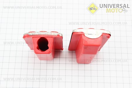 Гумка підніжки "ХРОМ" комплект 2шт, червоний. Китай (Запчастини для мопеда Дельта / UM3189-V97)