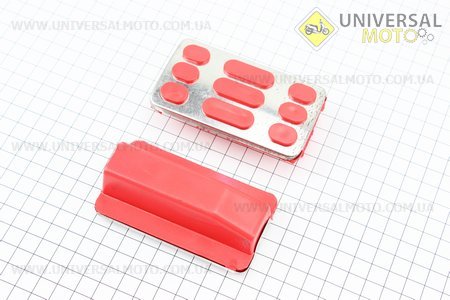 Гумка підніжки "ХРОМ" комплект 2шт, червоний. Китай (Запчастини для мопеда Дельта / UM3189-V97)