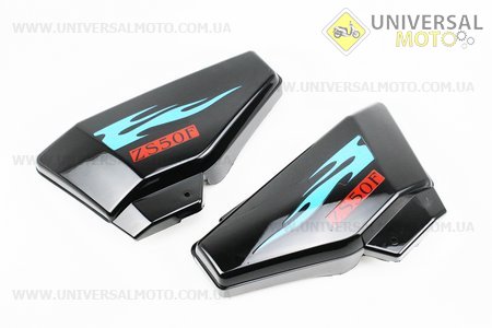 Пластик - кришка бардачка ліва, права комплект, ЧОРНИЙ. Китай (Запчастини на скутер Viper Alpha / UM3190-V28)