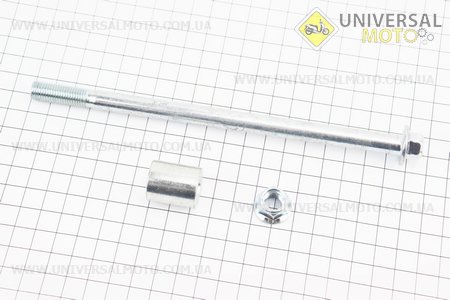 Вісь переднього колеса d10мм; L180мм + втулка, гайка. Китай (Запчастини на скутер Viper Alpha / UM3190-V31)