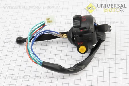 Блок кнопок на кермі лівий із важелем (під дзеркала М10) ALPHA. Китай (Запчастини для мопеда Дельта / UM3190-V70)