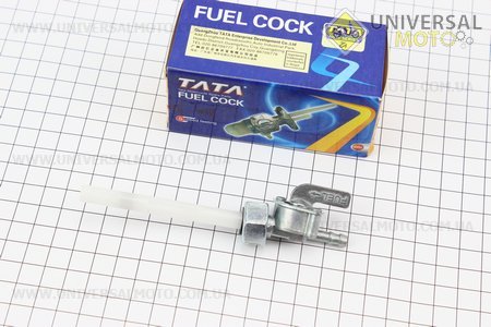 Кран паливний ALPHA з прямим штуцером, товстий корпус крана. TATA (Запчастини на скутер Viper Alpha / UM3191-V24)